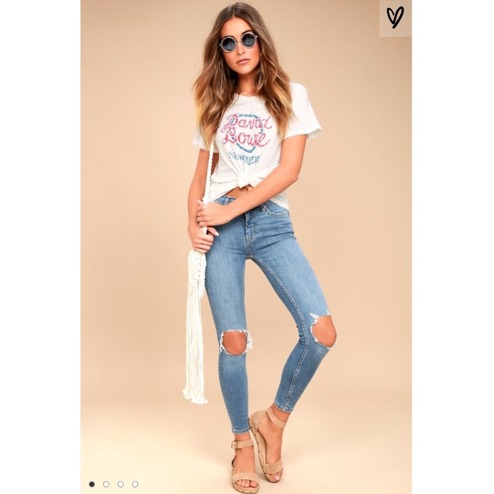 Free People distressed skinny jeans
